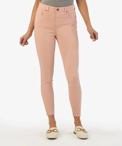 Kut From The Kloth Connie High Rise Fab Ab Skinny Jeans In Rose In Pink