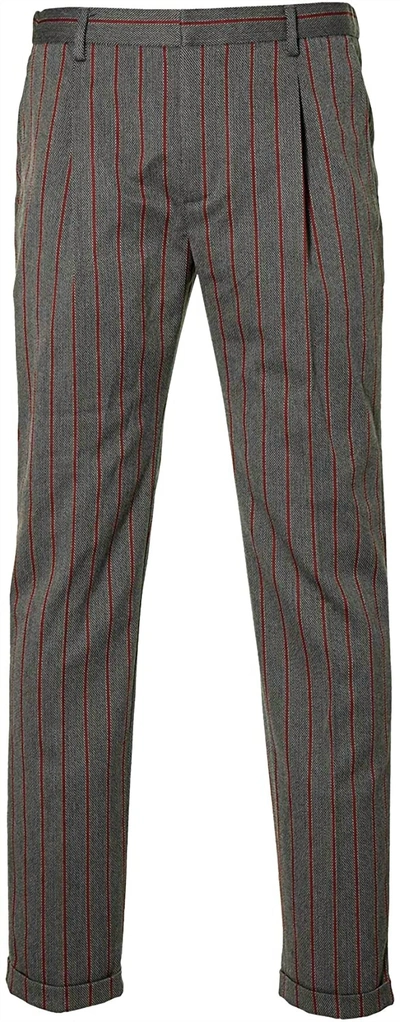 Scotch & Soda Men Blake-chic Yarn-dyed Chino Pants In Grey/red