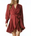 Tart Collections Glenna Poly Silk Dress In Cabernet In Red