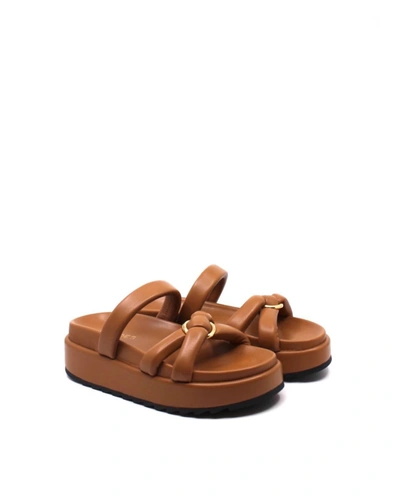 J/slides Sandiral Sandals In Tan Leather In Brown