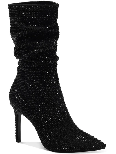 Thalia Sodi Raquell Womens Pointed Toe Rhinestones Mid-calf Boots In Black