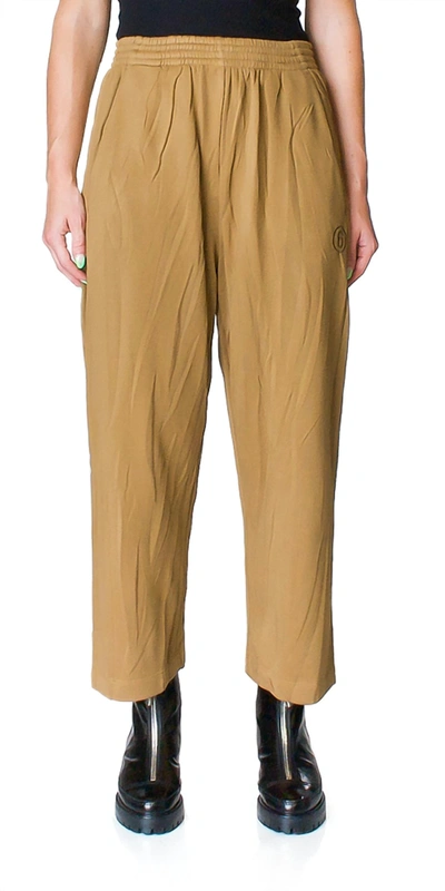 Maison Margiela Crinkle-effect Sweatpants In Camel In Brown