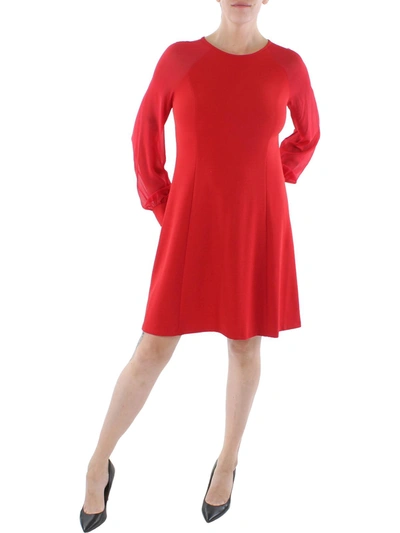 Calvin Klein Womens Illusion Knee Wear To Work Dress In Red