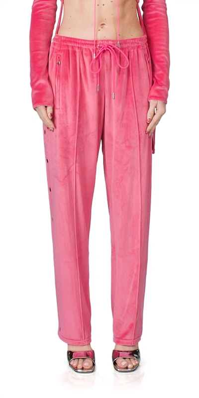 Priscavera Velour Track Pants In Pink