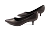 Terro Bunny Heels In Black Leather In Brown