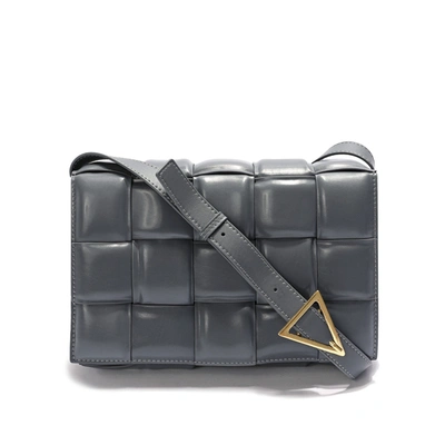 Tiffany & Fred Paris Full-grain Woven Lambskin Leather Puffy Bag In Grey