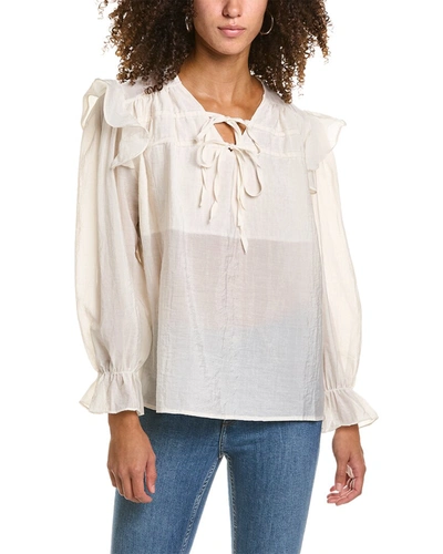 70/21 Tie Neck Blouse In White