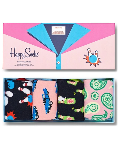 Happy Socks 4pk Go Bowling Socks Gift Set In Multi