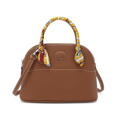 Tiffany & Fred Full-grain Leather Satchel Bag In Brown