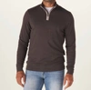 The Normal Brand Puremeso Weekend Quarter Zip Pullover In Charcoal In Brown