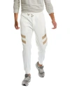 Brunello Cucinelli Color-blocking Logo Sports Jogging Pants In White