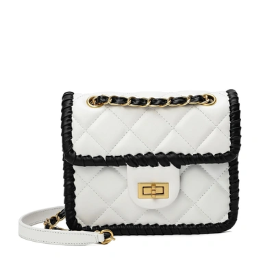 Tiffany & Fred Paris Tiffany & Fred Quilted Sheepskin Leather Crossbody/shoulder Bag In White