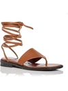 Staud Woman Thong Sandal Tan Size 9 Leather In Brown