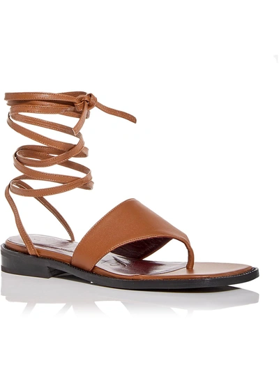 Staud Alexandre Lace-up Leather Sandals In Multi
