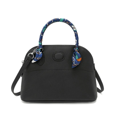 Tiffany & Fred Full-grain Leather Satchel Bag In Black