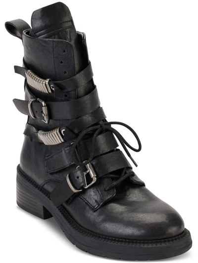DKNY WOMENS LEATHER STRAPPY ANKLE BOOTS