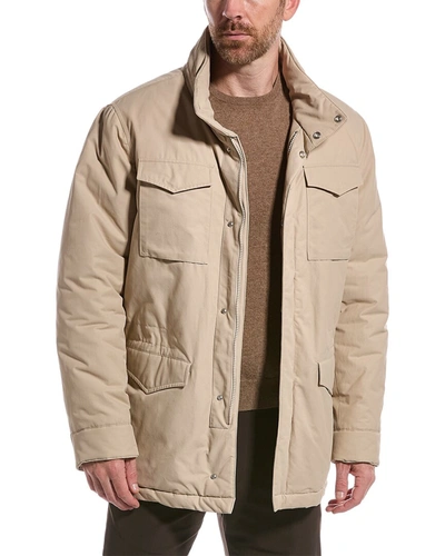 Brunello Cucinelli Water Repellant Down Coat In Beige