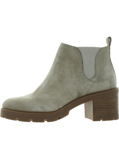 Lucky Brand Sumah Womens Suede Stacked Heel Booties In Multi