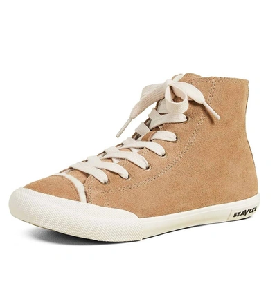 Seavees Women's Army Issue High Wintertide Sneaker In Sand Suede In Beige