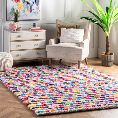 Nuloom Expo Lux Allard Striped Shag Area Rug In Multi