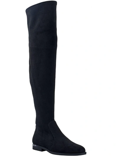 Marc Fisher Renn Womens Faux Suede Tall Over-the-knee Boots In Black