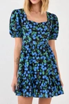 ENGLISH FACTORY BLUEBERRY MINI DRESS IN BLUEBERRY PRINT