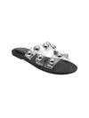 Marc Fisher Bryte 2 Womens Slip On Strappy Slide Sandals In Silver