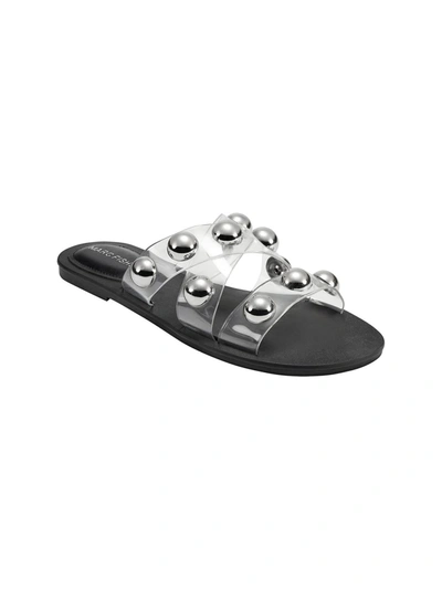 Marc Fisher Bryte 2 Womens Slip On Strappy Slide Sandals In Silver