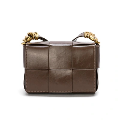 Tiffany & Fred Paris Woven Leather Crossbody Bag In Brown
