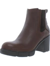 Naturalizer Mindy Womens Leather Block Heel Chelsea Boots In Gold