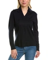 Mt By Madeleine Thompson Polo Collar Wool-blend Sweater In Black