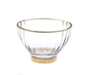 CLASSIC TOUCH DECOR TEXTURED SALAD BOWL WITH GOLD RIM AND BASE