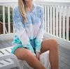 Simply Southern Island Terry Pullover In Multi In Blue