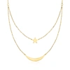 RS PURE ROSS-SIMONS ITALIAN 14KT YELLOW GOLD MOON AND STAR 2-STRAND NECKLACE