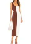 RONNY KOBO ANGUA KNIT DRESS IN EGGSHELL/SHAVED CHOCOLATE