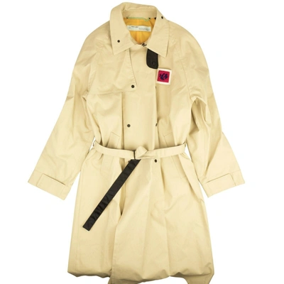 Off-white Beige Contrast Trench Coat In Yellow