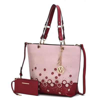 Mkf Collection By Mia K Petra Tote Bag With Wristlet - 2 Pieces In Pink