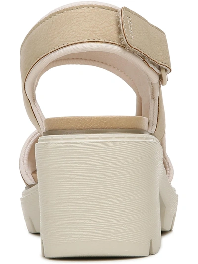 Dr. Scholl's Shoes Almost There Womens Ankle Strap Lugged Sole Platform Sandals In Beige