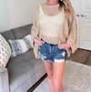 Pol Contrast Knit Spring Sweater In Tan In Multi