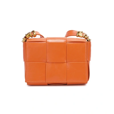 Tiffany & Fred Paris Woven Leather Crossbody Bag In Orange