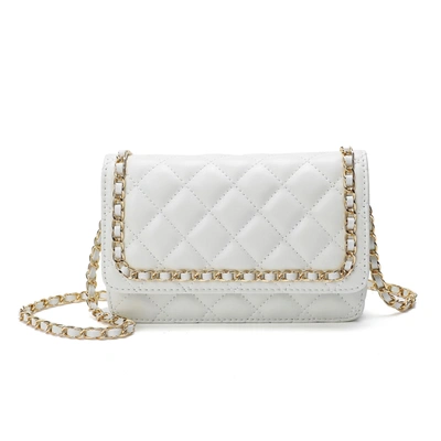 Tiffany & Fred Quilted Sheepskin Leather Crossbody In White