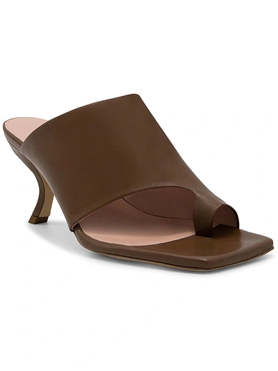 Ilio Smeraldo Kim Womens Leather Slip On Slide In Brown