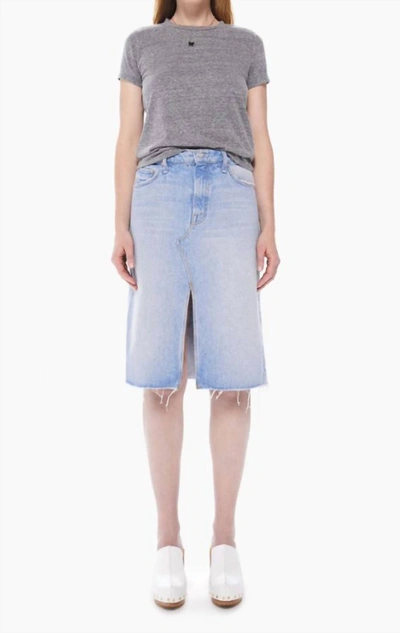 Mother The Ditcher Midi Denim Skirt In Didn't I Warn You In Blue