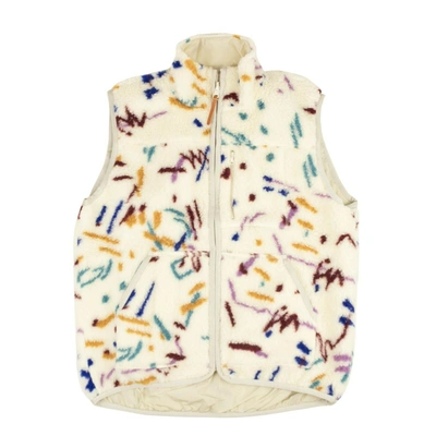 John Elliott White Memphis Jacquard Multicolor Vest In Beige