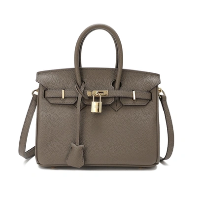 Tiffany & Fred Paris Tiffany & Fred Top-grain Leather Shoulder Bag In Grey