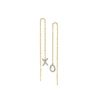 Rs Pure By Ross-simons Diamond Xo Mismatched Threader Earrings In 14kt Yellow Gold In Silver