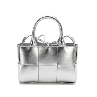 Tiffany & Fred Paris Tiffany & Fred Smooth Woven Leather Crossbody/shoulder Bag In Silver