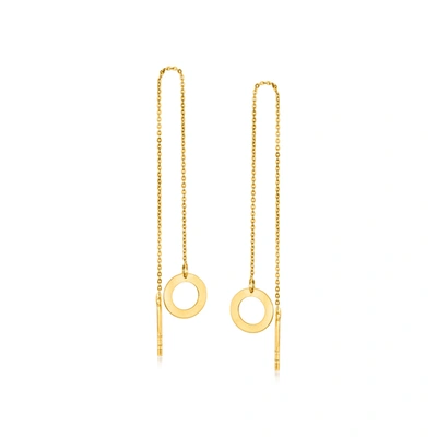 Rs Pure By Ross-simons 14kt Yellow Gold Circle Threader Earrings