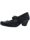Lifestride Rozz Womens Cushioned Footbed Strap Mary Jane Heels In Blue