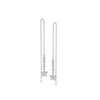 Rs Pure By Ross-simons Diamond Star Threader Earrings In Sterling Silver In Silver
